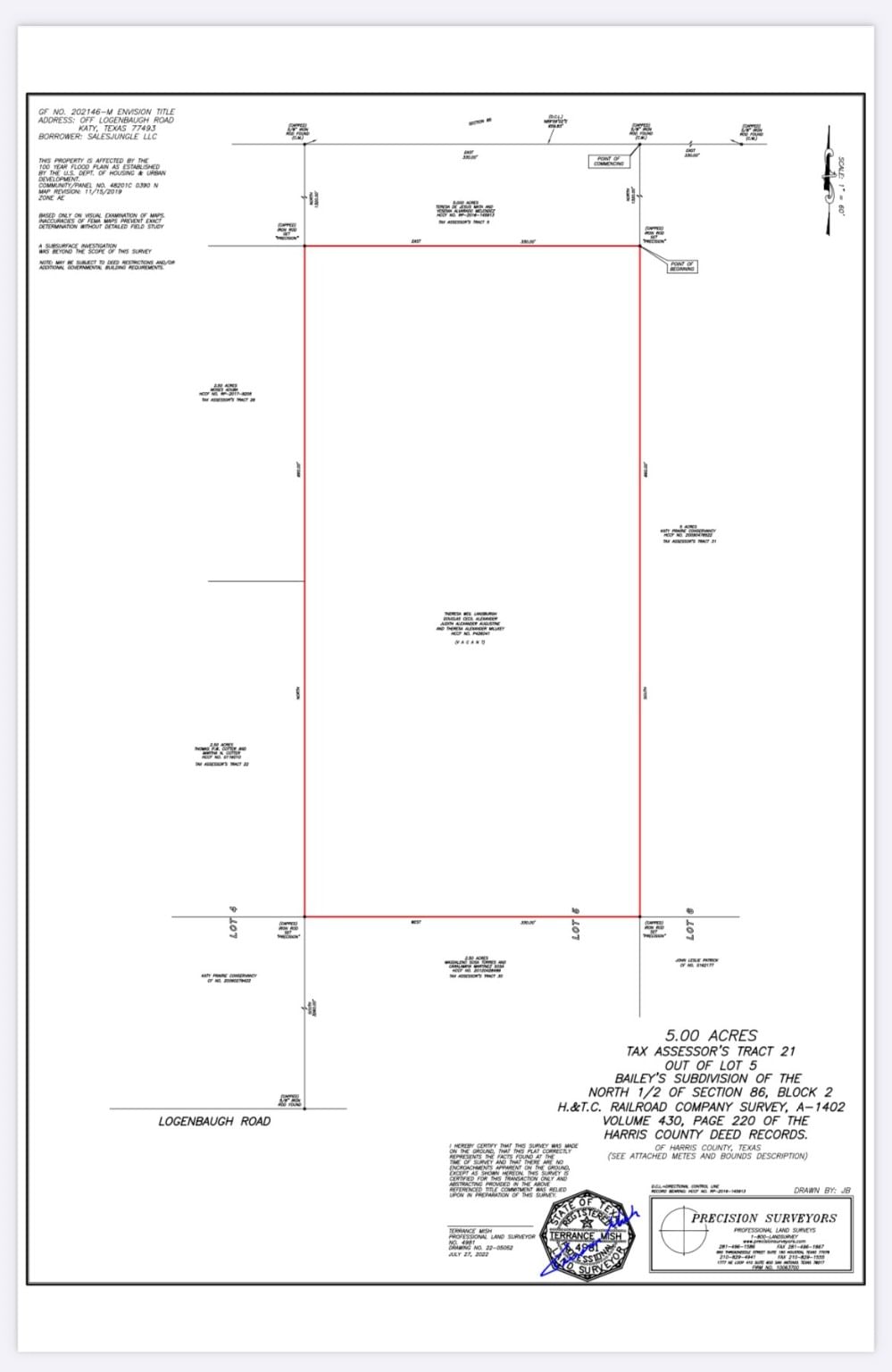 Real estate property located at 0 Off Logenbaugh, Harris, Baileys Sub, Katy, TX, US