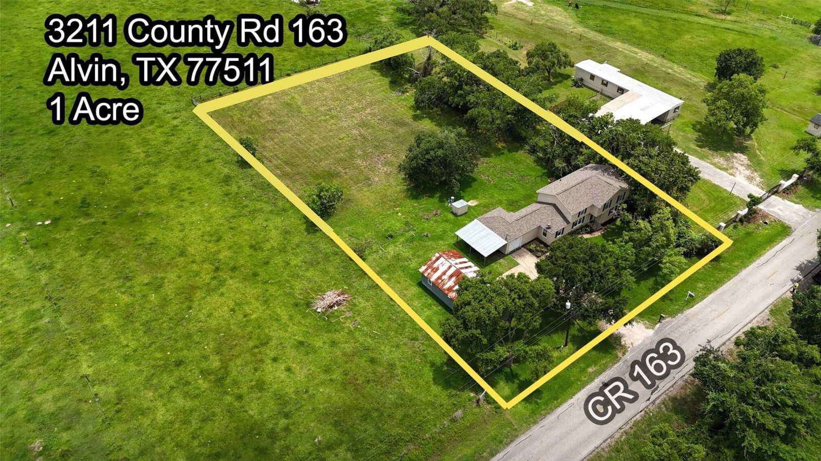 Real estate property located at 3211 County Road 163, Brazoria, H T & B R R, Alvin, TX, US