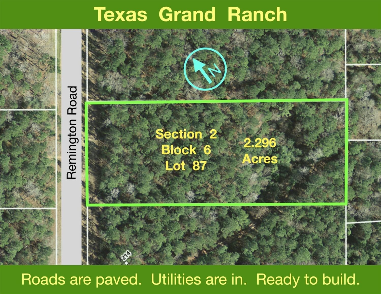 Real estate property located at 2-6-87 Remington, Walker, Texas Grand Ranch, Huntsville, TX, US