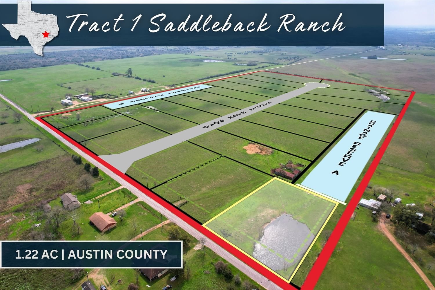 Real estate property located at Tract 1.0 Lisa Mae, Austin, Saddleback Ranch Estates, Bellville, TX, US