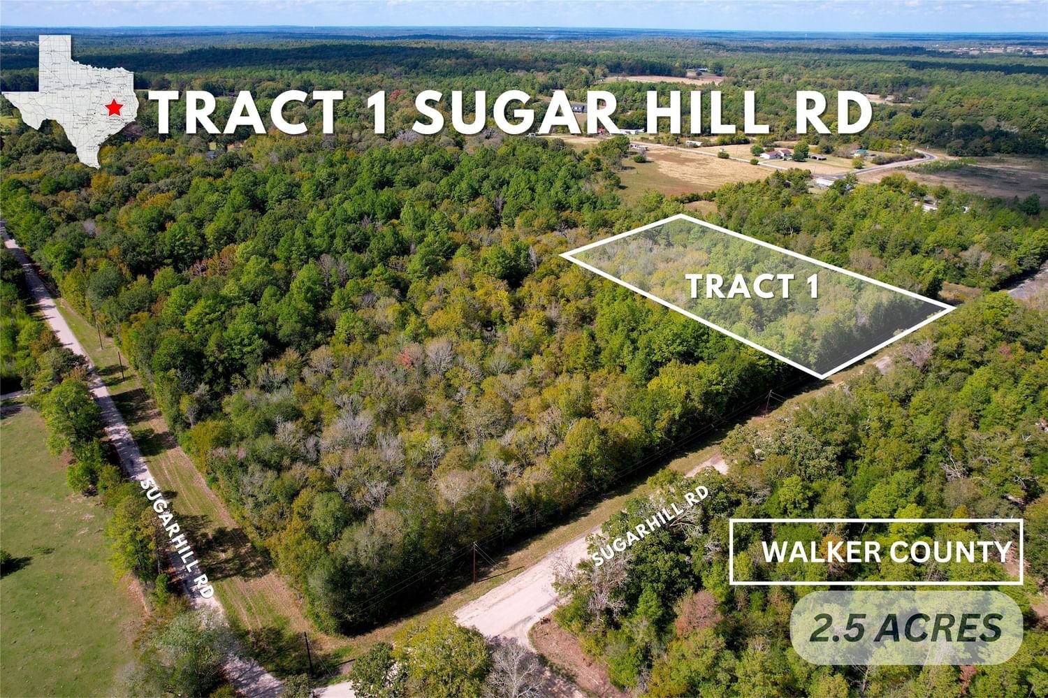 Real estate property located at Tract 1 Sugar Hill Rd, Walker, n/a, Huntsville, TX, US