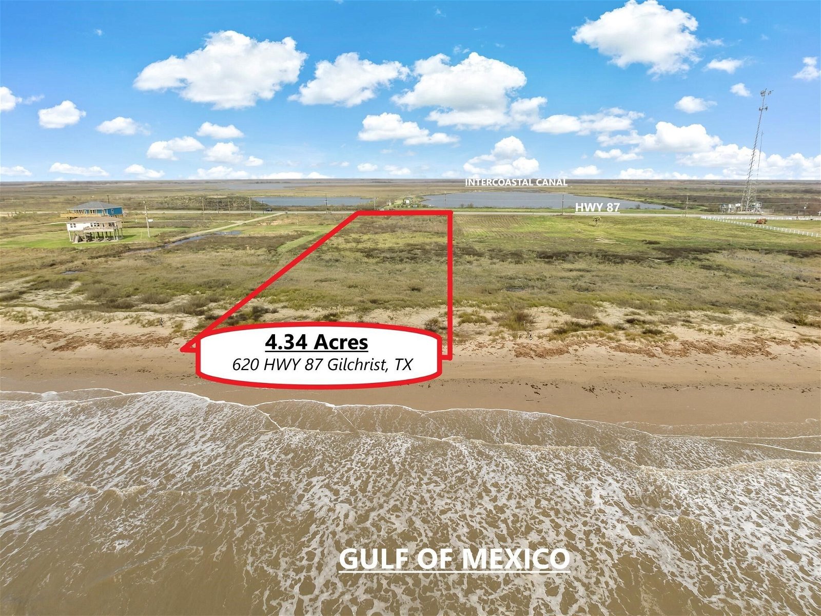 Real estate property located at 620 Hwy 87, Galveston, Gilchrist, TX, US