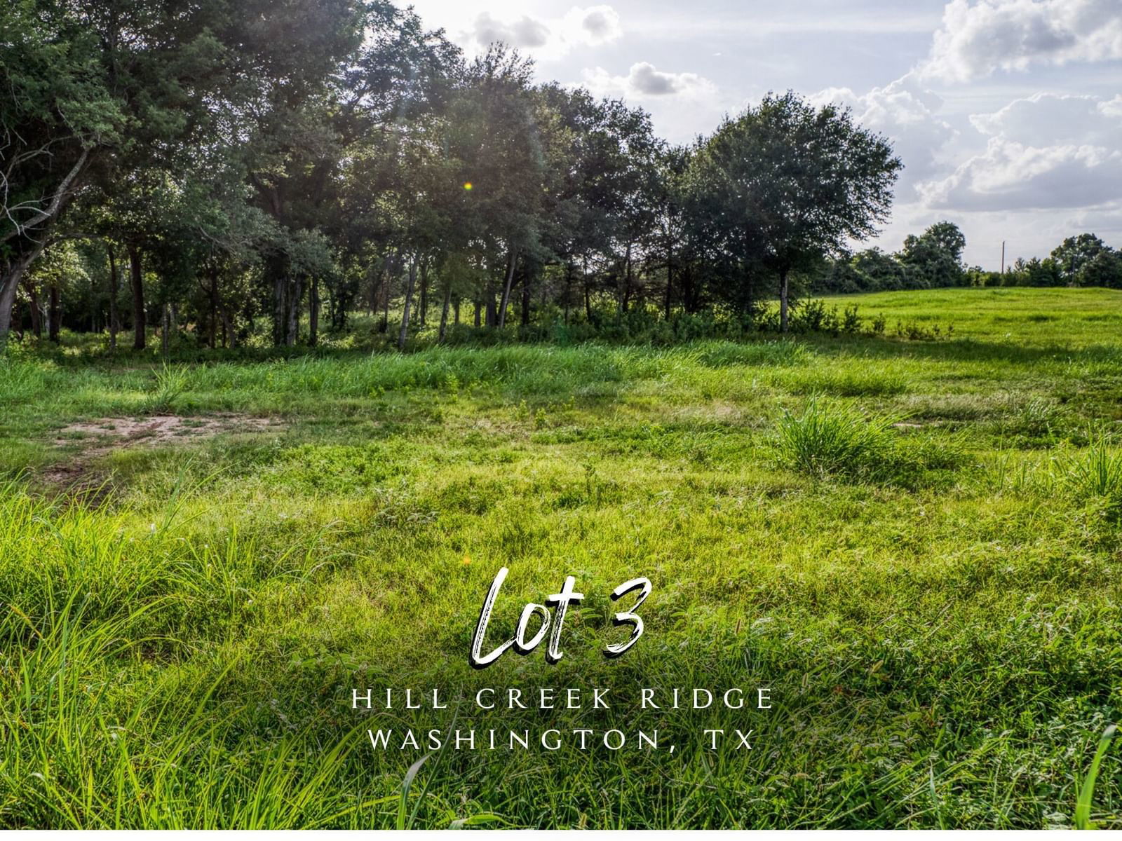 Real estate property located at LOT 3 Hargrove, Washington, Hill Creek Ridge, Washington, TX, US