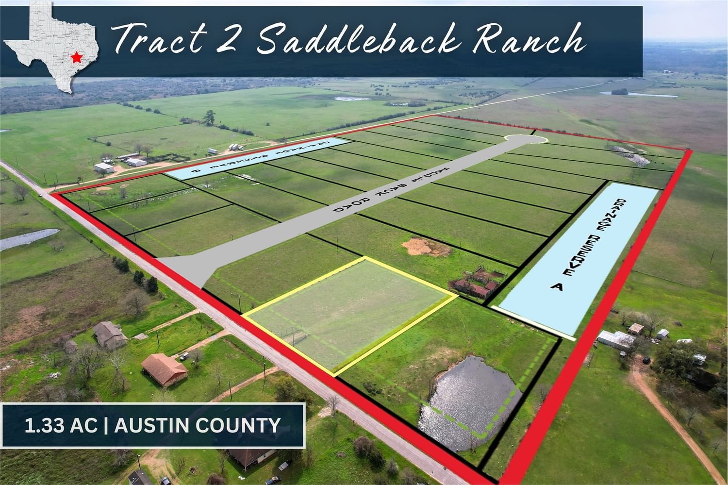 Real estate property located at Tract 2 Lisa Mae Rd, Austin, Saddleback Ranch Estates, Bellville, TX, US