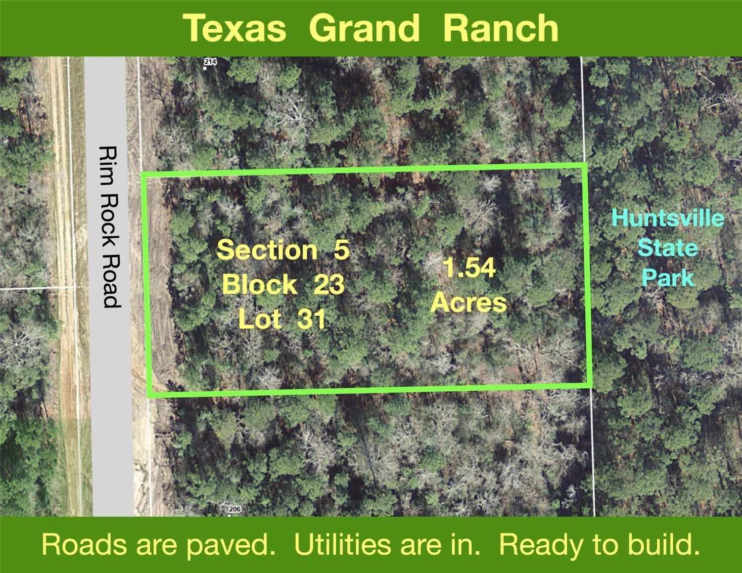Real estate property located at 5-23-31 Rim Rock, Walker, Texas Grand Ranch, Huntsville, TX, US
