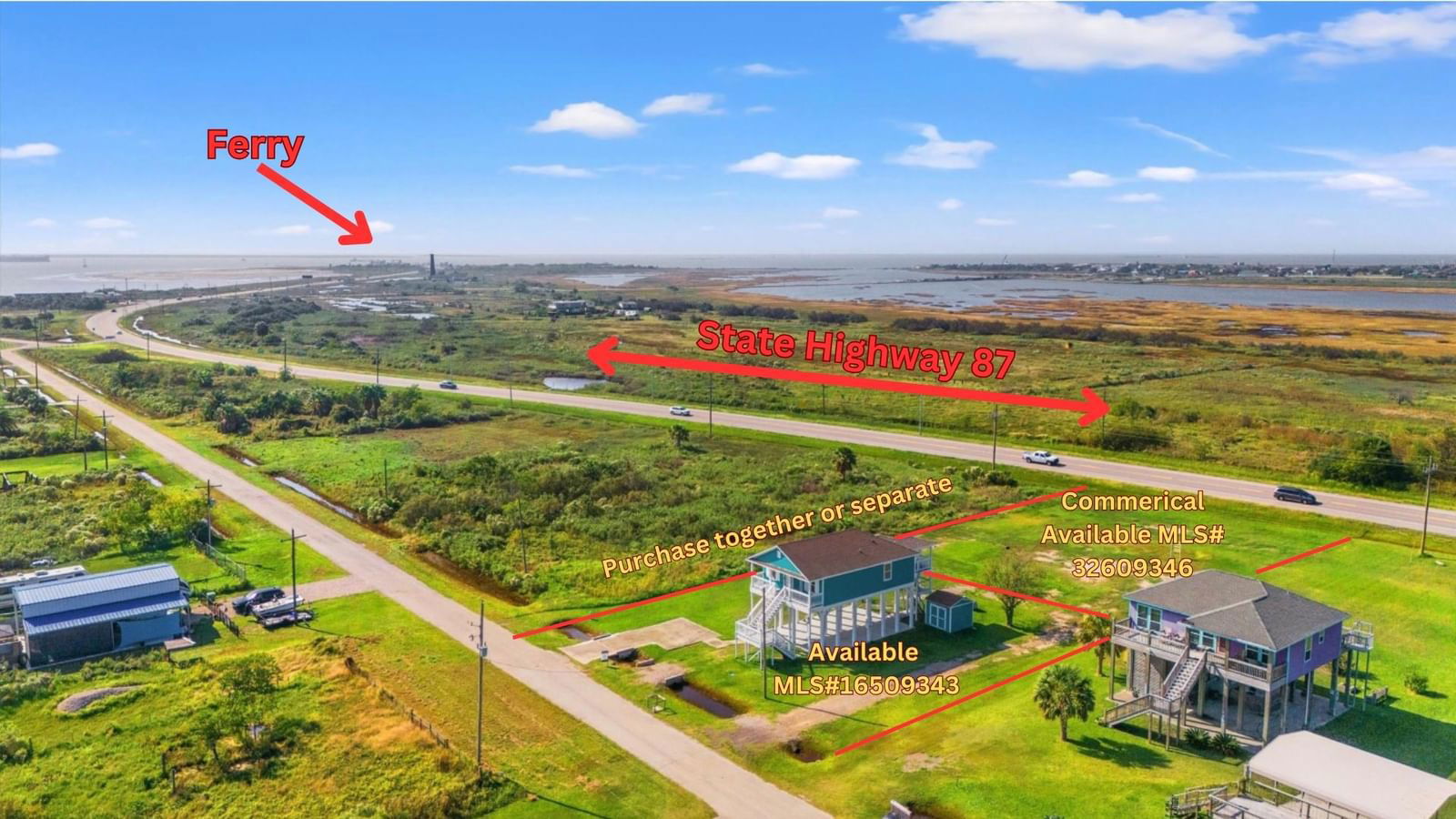 Real estate property located at 0 Hiway 87, Galveston, Port Bolivar Townsite, Port Bolivar, TX, US