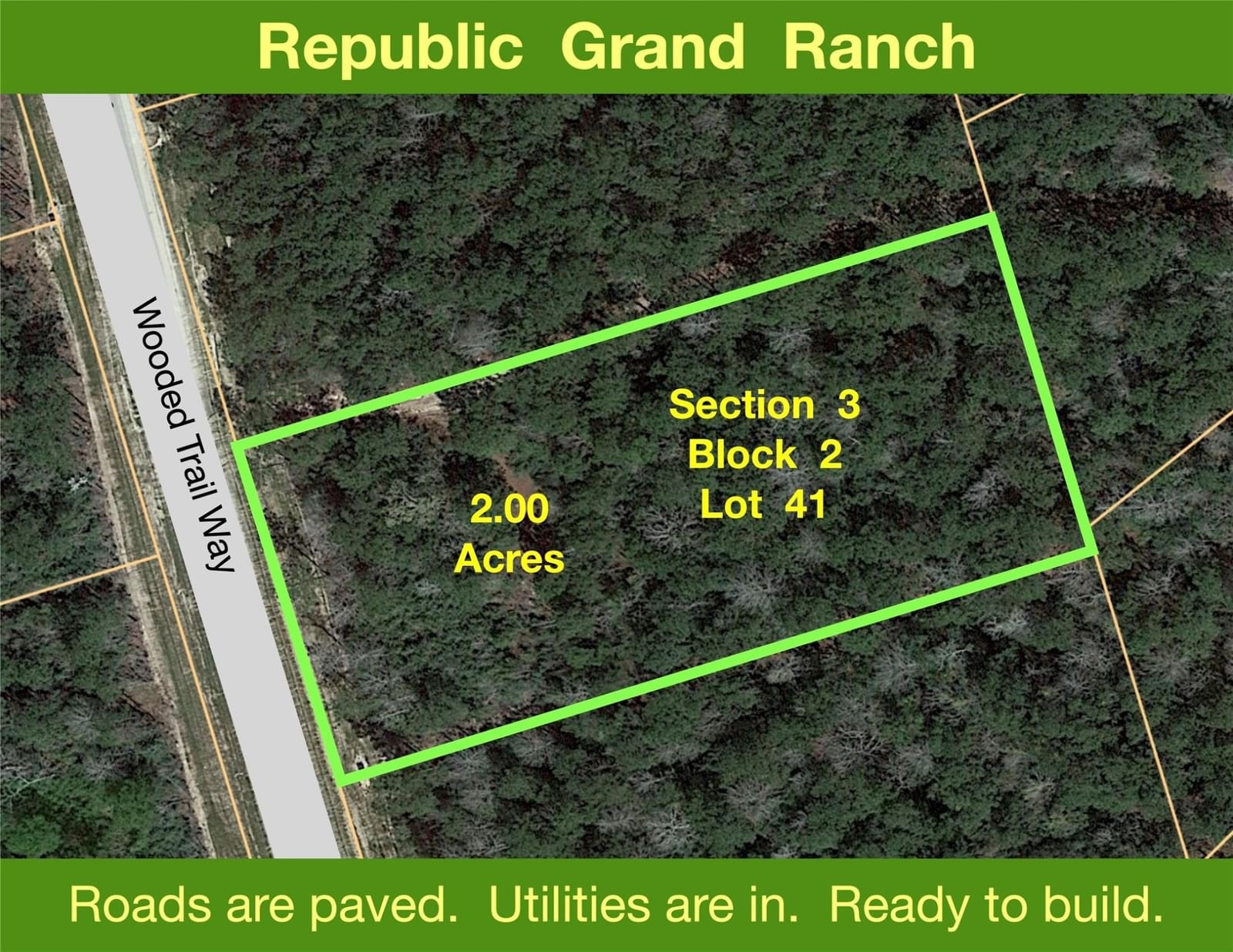 Real estate property located at 15850 Wooded Trail, Montgomery, Republic Grand Ranch, Willis, TX, US