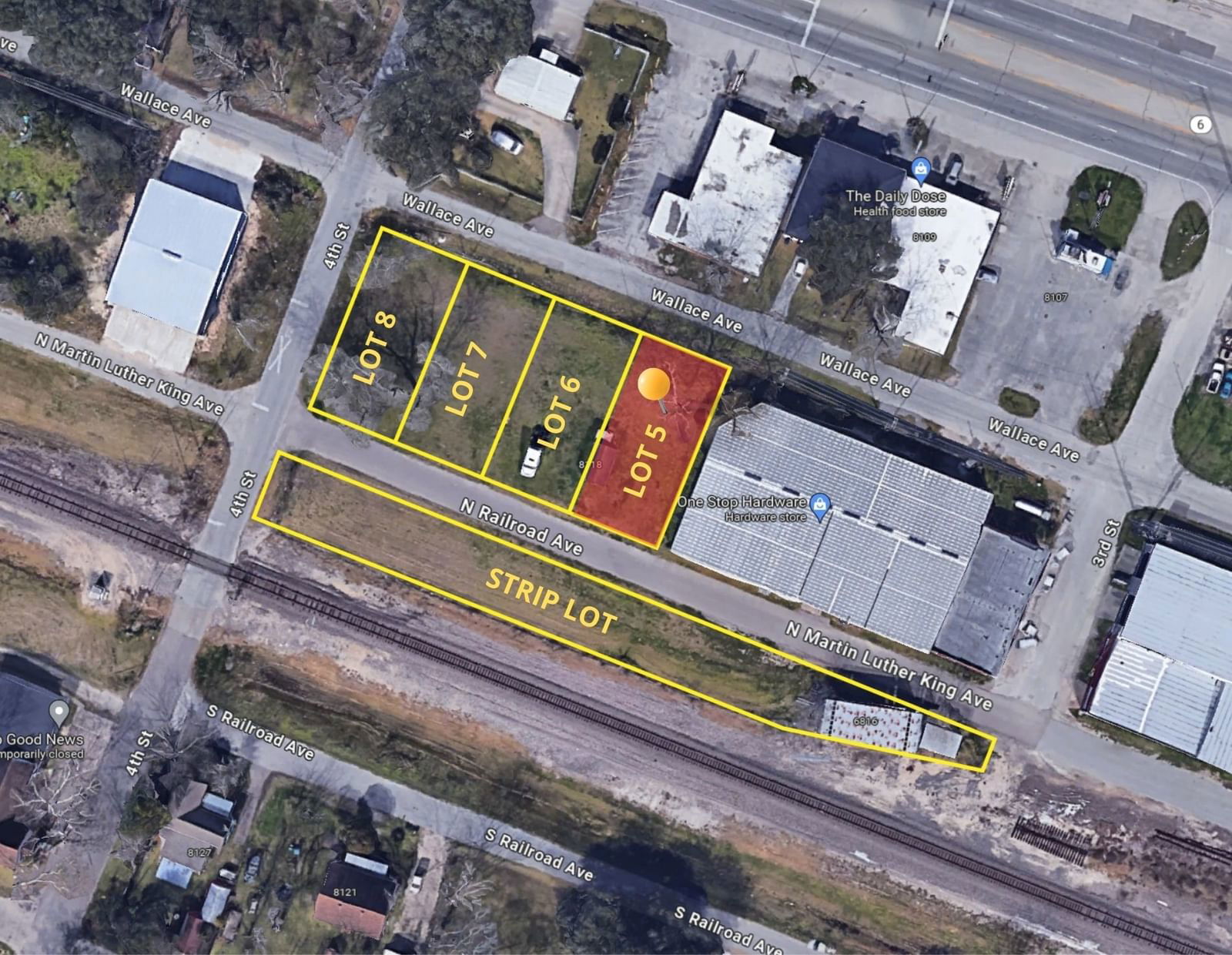 Real estate property located at Lot 5 Railroad, Galveston, HITCHCOCK TOWNSITE, Hitchcock, TX, US