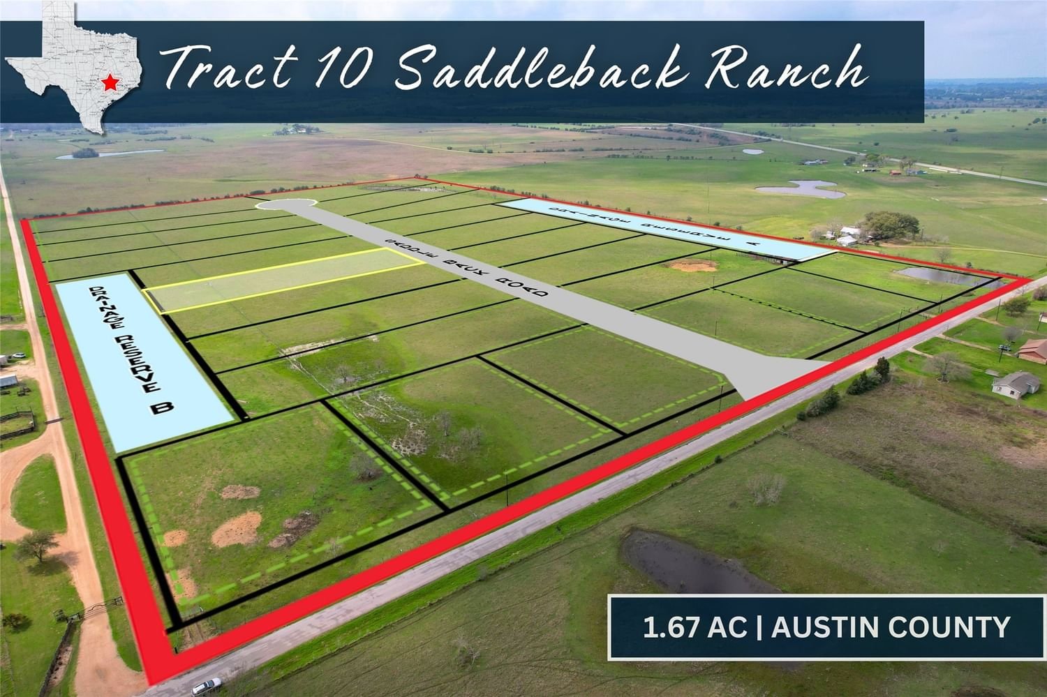 Real estate property located at Tract 10 Lisa Mae Rd, Austin, Saddleback Ranch Estates, Bellville, TX, US