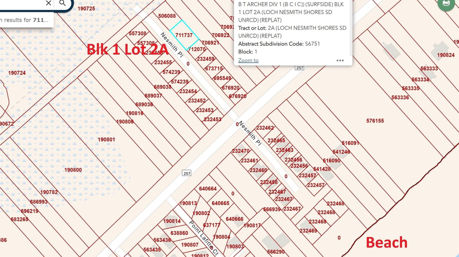 Real estate property located at 00 Nesmith, Brazoria, Nesmith Tr 212, Surfside Beach, TX, US