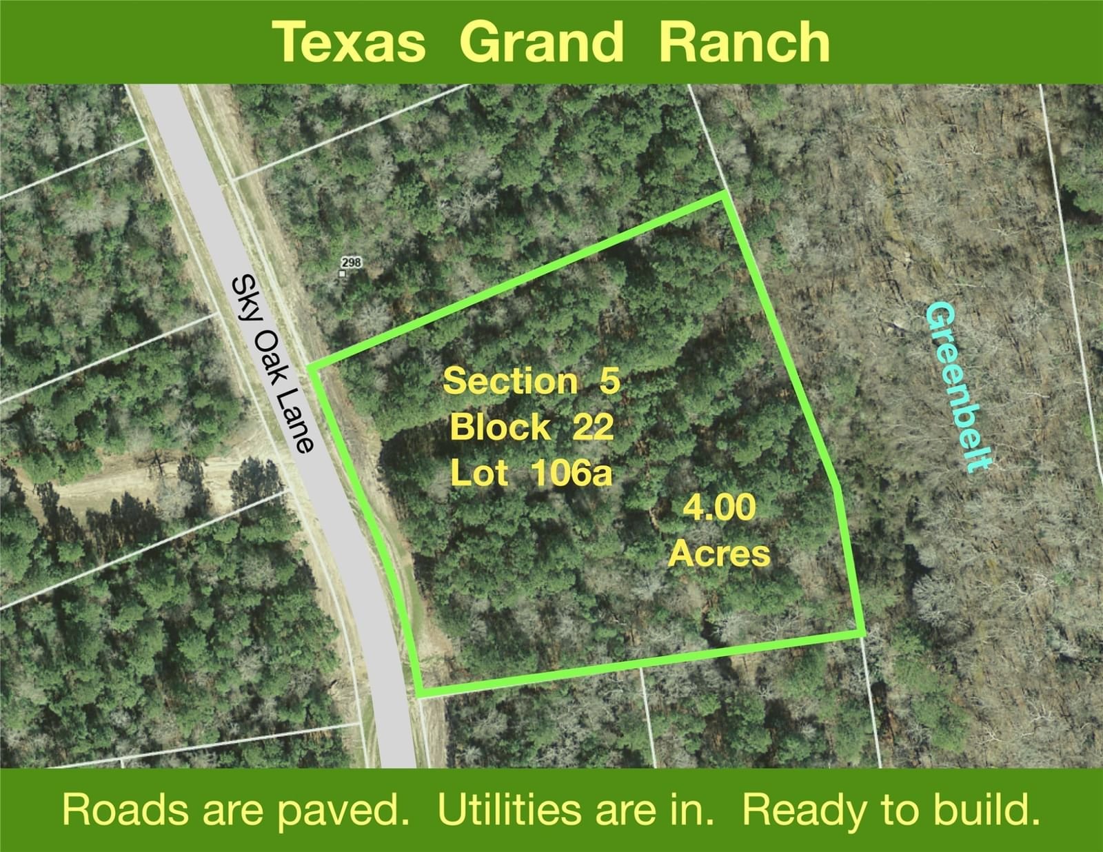 Real estate property located at 5-22-106a Sky Oak, Walker, Texas Grand Ranch, Huntsville, TX, US