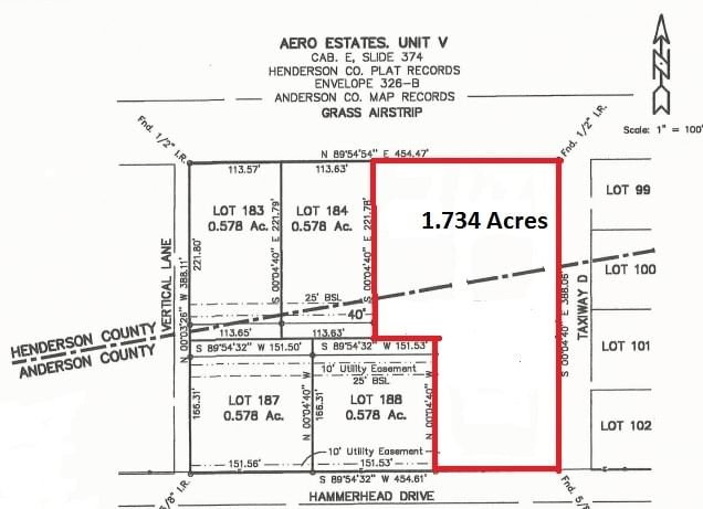 Real estate property located at 1.734 Ac Lot Hammerhead Dr, Henderson, Aero Estates, Berryville, TX, US