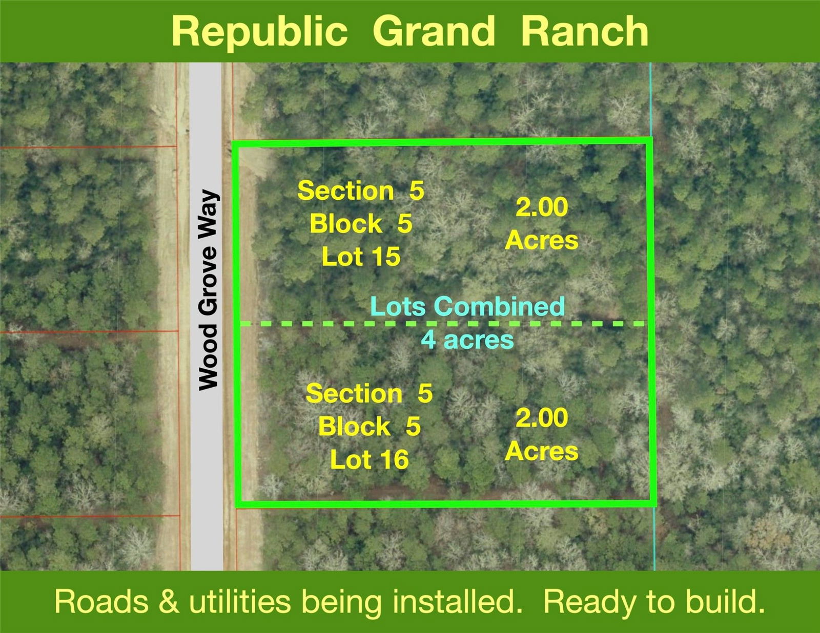 Real estate property located at 15848 Wood Grove, Montgomery, Republic Grand Ranch, Willis, TX, US