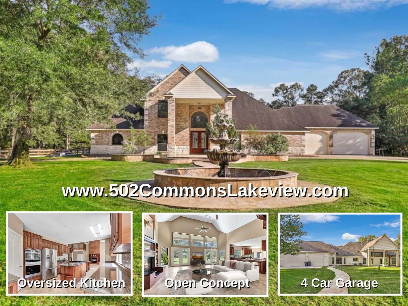 Real estate property located at 502 Commons Lakeview, Harris, Commons Lake Houston Sec 08, Huffman, TX, US