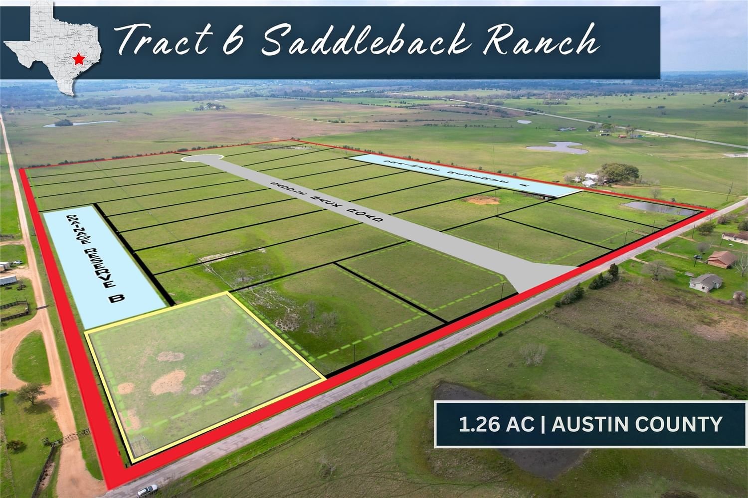 Real estate property located at Tract 6 Lisa Mae Rd, Austin, Saddleback Ranch Estates, Bellville, TX, US