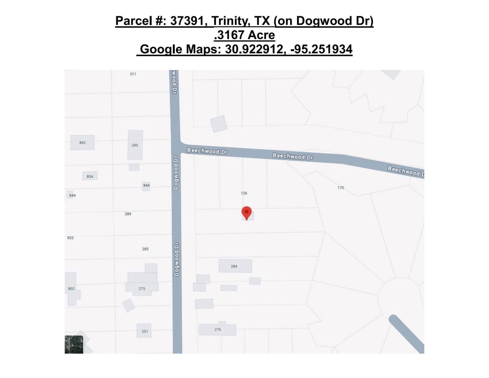 Real estate property located at n/a Dogwood, Trinity, Harbor Point Sec H, Trinity, TX, US