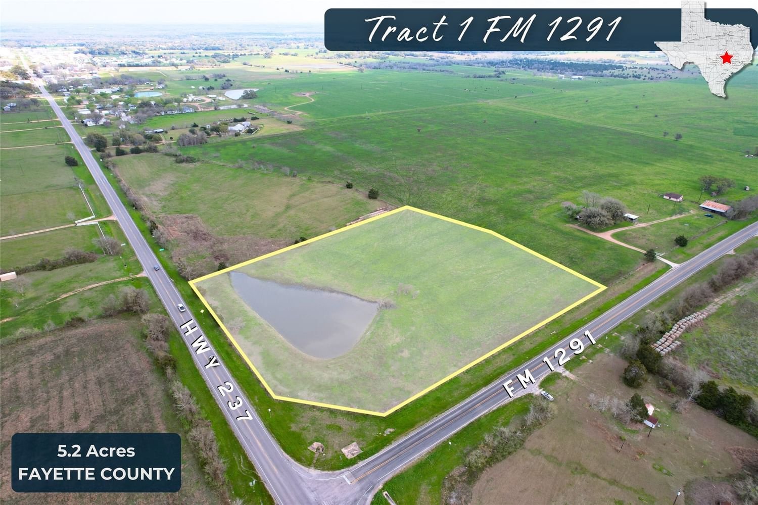 Real estate property located at TRACT 1 FM 1291, Fayette, Round Top, Round Top, TX, US