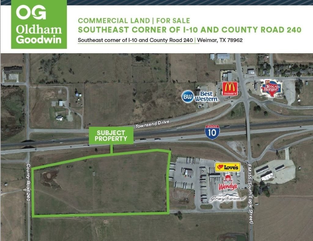 Real estate property located at 0 Southeast Corner of I-10 and County Road, Colorado, 0, Weimar, TX, US