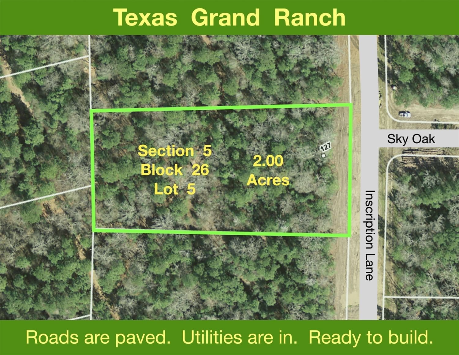 Real estate property located at 127 Inscription, Walker, Texas Grand Ranch, Huntsville, TX, US