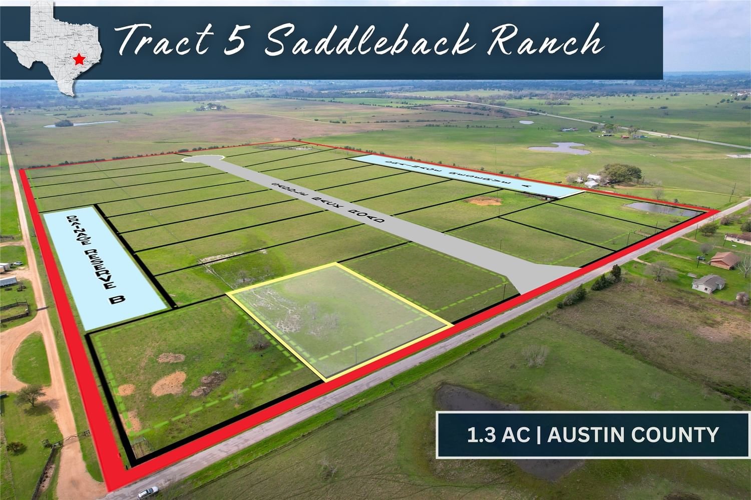 Real estate property located at Tract 5 Lisa Mae, Austin, Saddleback Ranch Estates, Bellville, TX, US