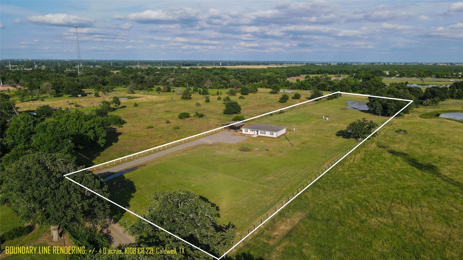 Real estate property located at 1008 County Road 221 - 4 acres, Burleson, None, Caldwell, TX, US