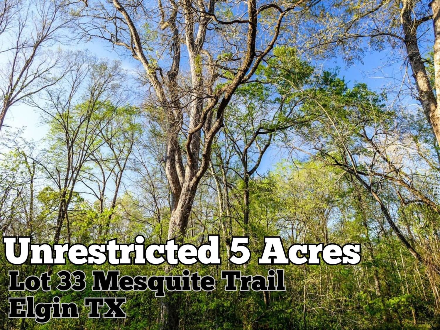 Real estate property located at Lot 33 Mesquite Trail, Lee, Beaukiss Estates, Elgin, TX, US