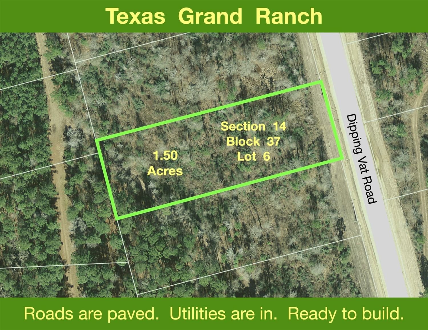 Real estate property located at 14-37-6 Dipping Vat, Walker, Texas Grand Ranch, New Waverly, TX, US