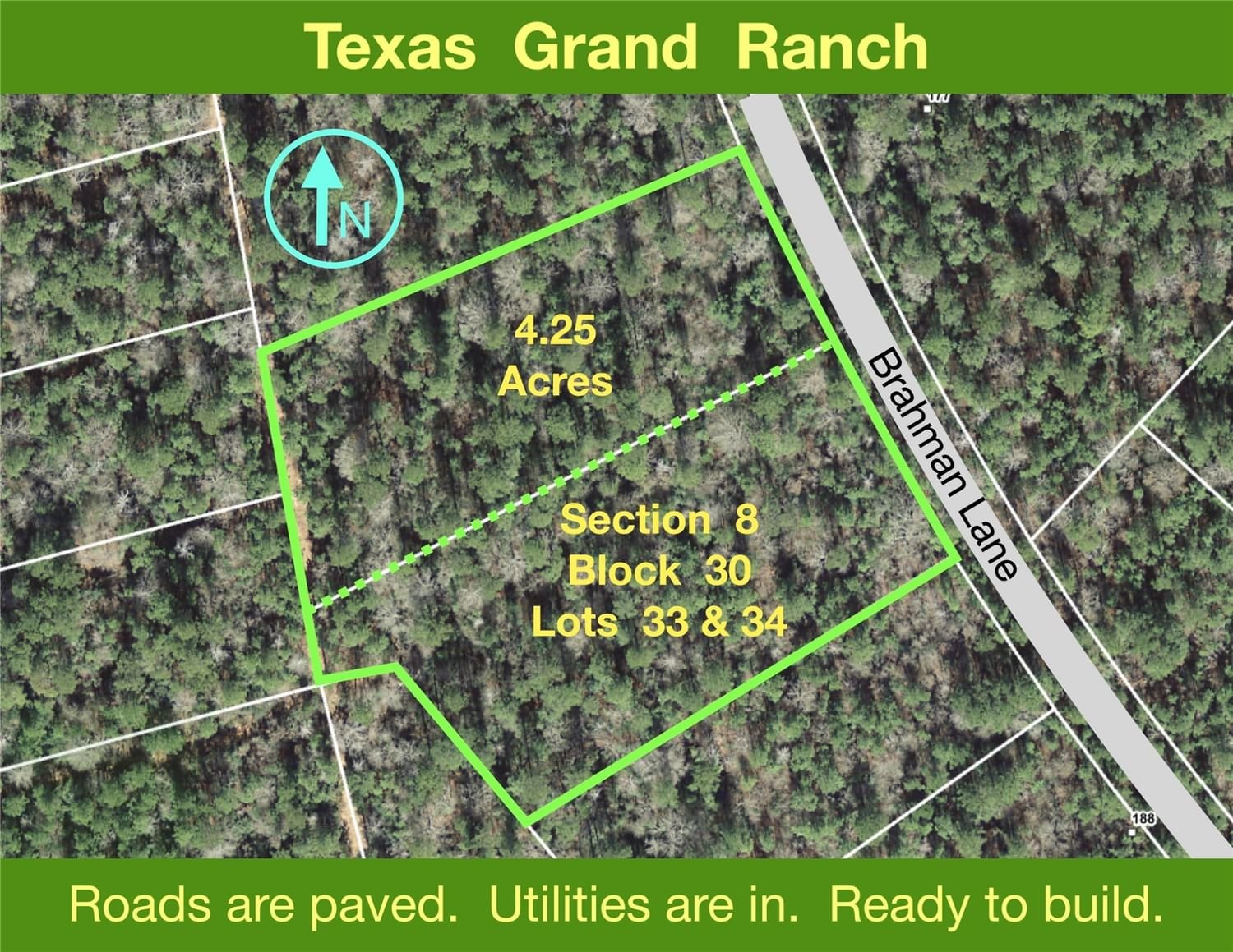 Real estate property located at Sec8-Blk30-Lt33 Brahman, Walker, Texas Grand Ranch, New Waverly, TX, US