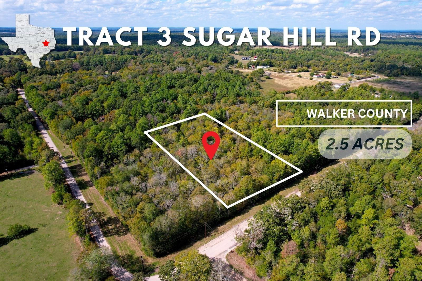 Real estate property located at Tract 3 Sugar Hill, Walker, n/a, Huntsville, TX, US