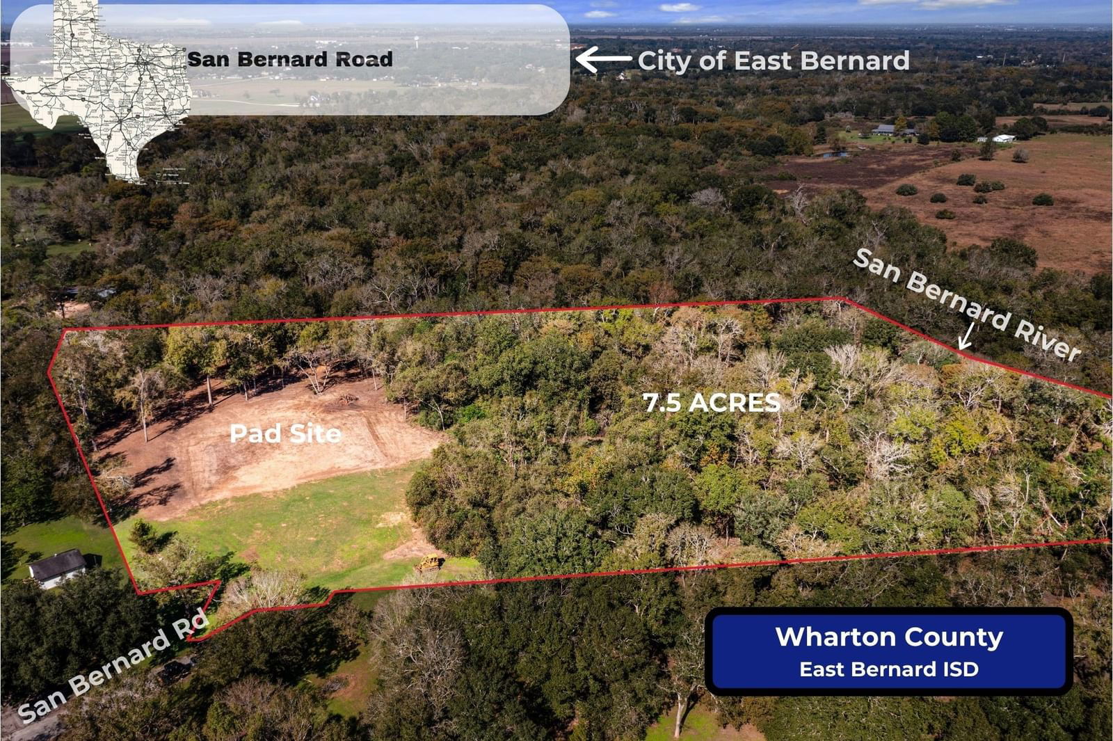 Real estate property located at 0 San Bernard, Wharton, San Bernard 1, East Bernard, TX, US