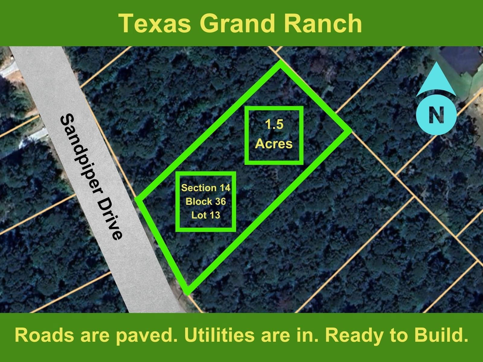 Real estate property located at 14-36-13 Sandpiper, Walker, Texas Grand Ranch, New Waverly, TX, US