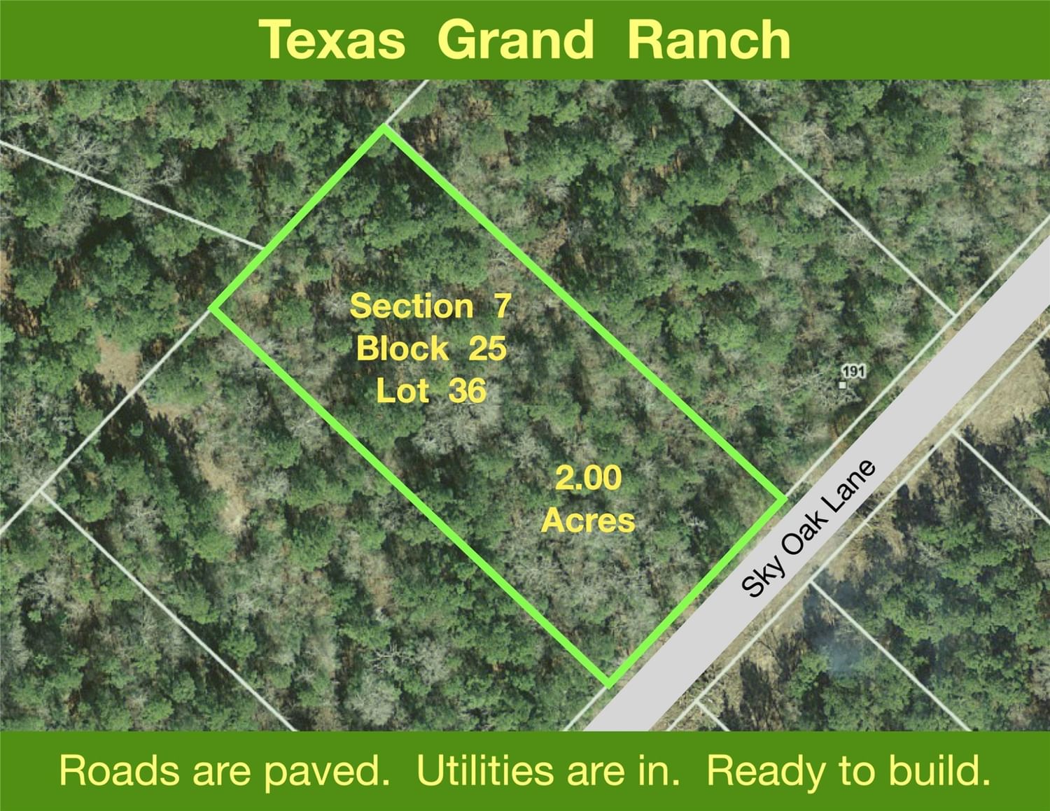 Real estate property located at 7-25-36 Sky Oak, Walker, Texas Grand Ranch, Huntsville, TX, US