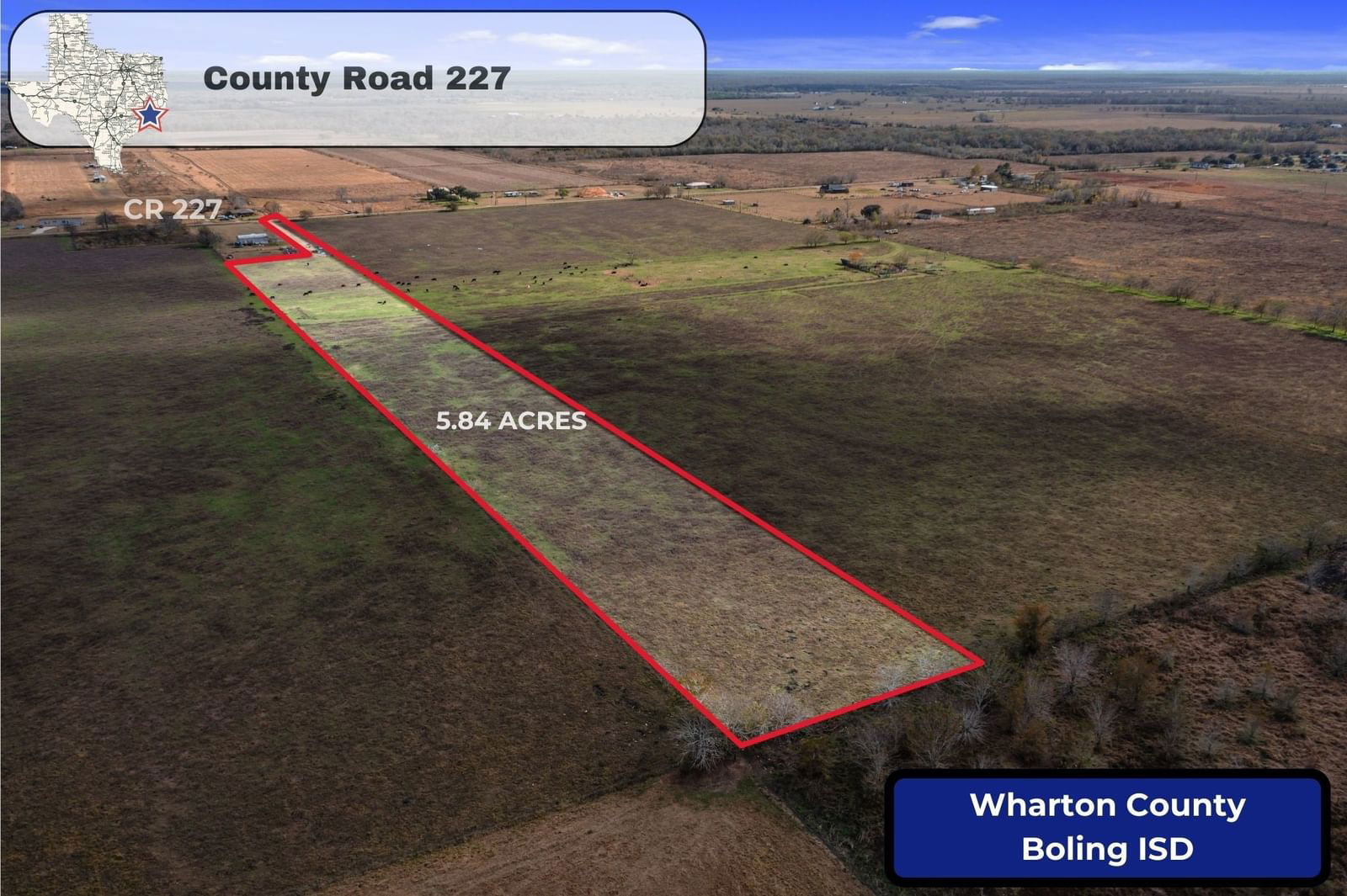 Real estate property located at 0 County Road 227, Wharton, David Hamilton League Abst #26, Wharton, TX, US