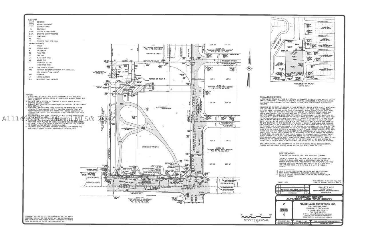 Real estate property located at 7227 Taft St, Broward, A J Bendle Sub, Pembroke Pines, FL