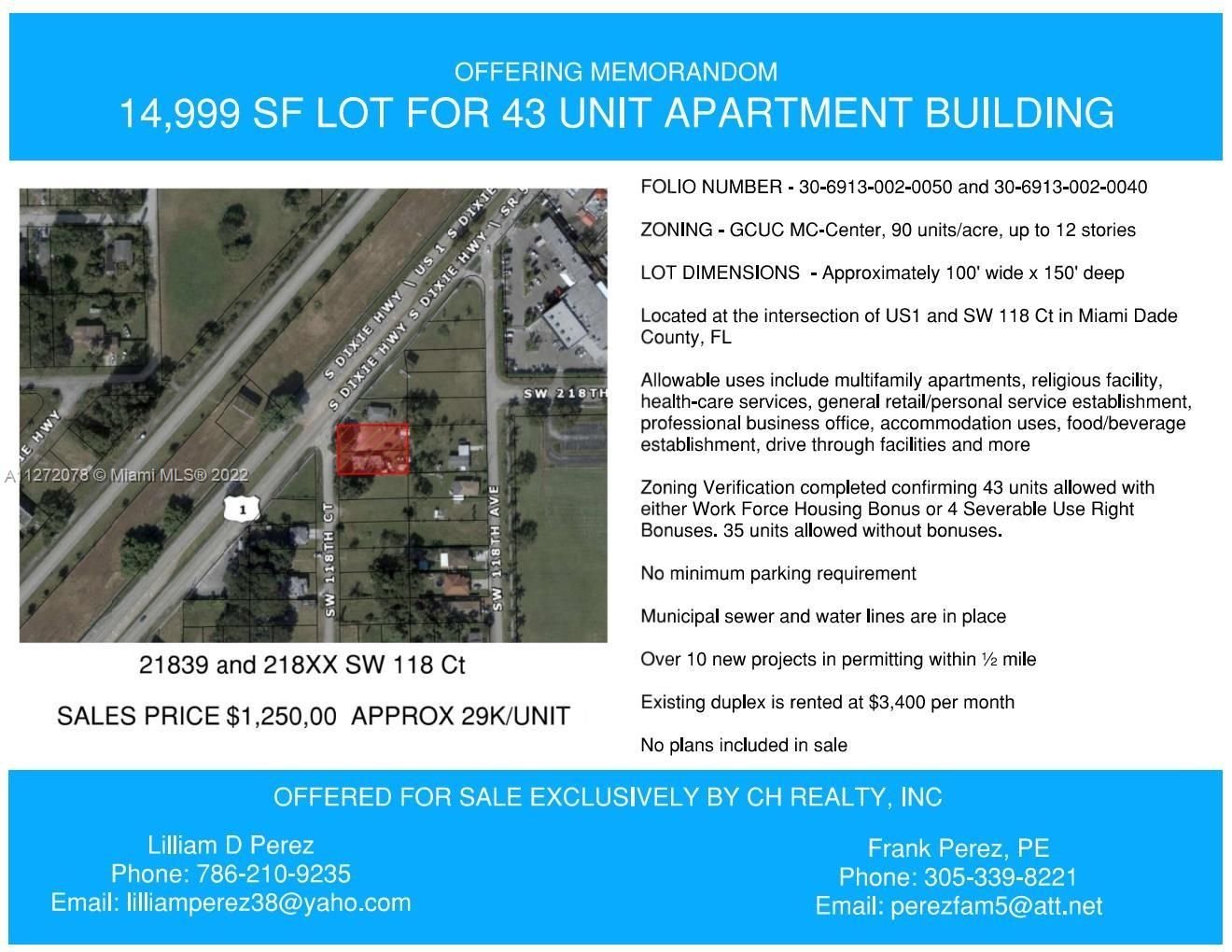 Real estate property located at 21839 118th Ct, Miami-Dade County, Miami, FL