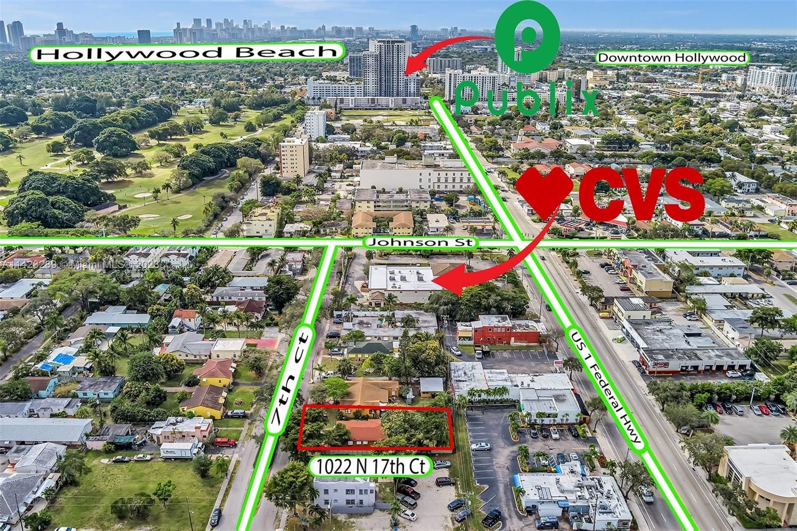 Real estate property located at 1022 17th Ct, Broward County, HOLLYWOOD LAWNS, Hollywood, FL