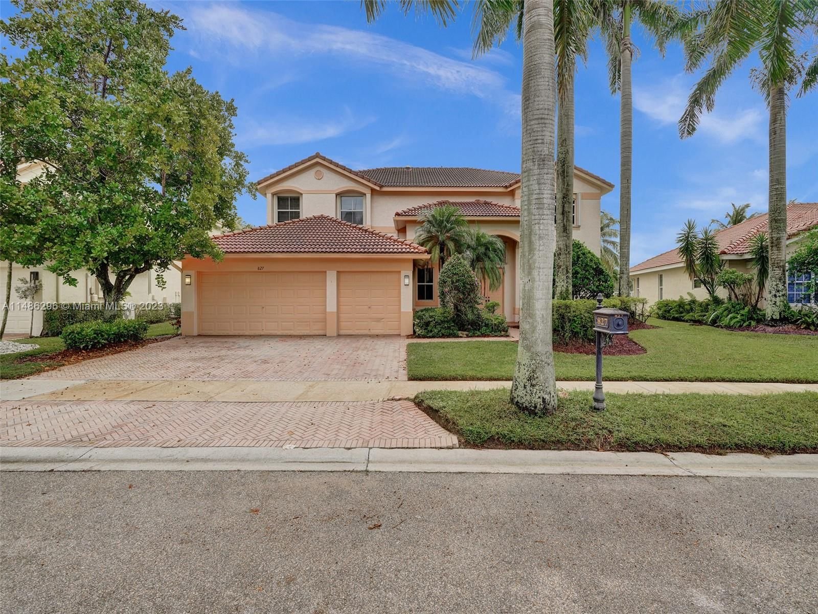 Real estate property located at 827 Regal Cove Rd, Broward County, Cove III, Weston, FL