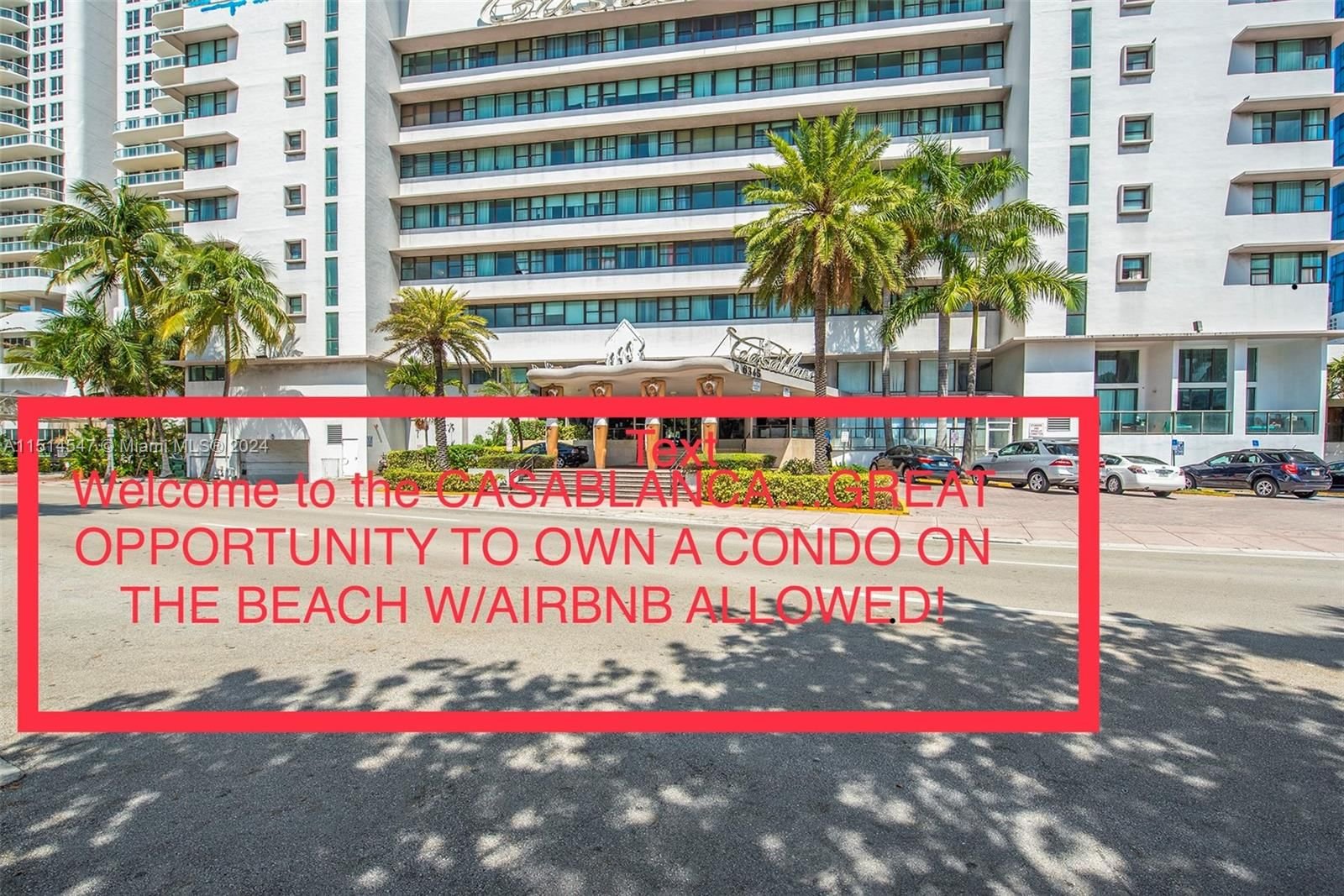 Real estate property located at 6345 Collins Ave #814, Miami-Dade County, THE CASABLANCA CONDO, Miami Beach, FL