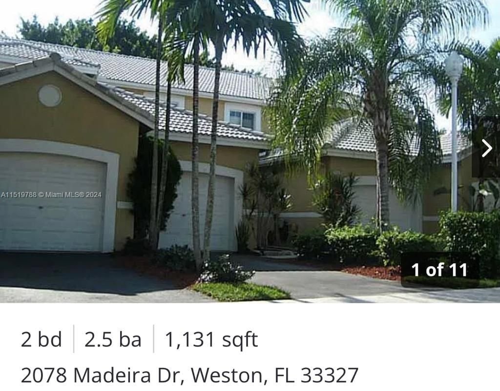 Real estate property located at 2078 Madeira Dr, Broward County, SECTORS 3 & 4 BOUNDARY PL, Weston, FL