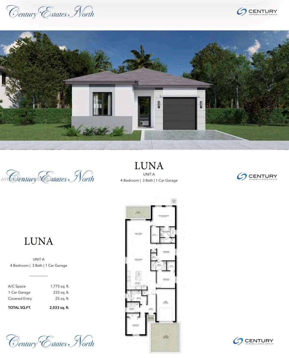 Real estate property located at 11795 232nd St, Miami-Dade County, CENTURY ESTATES NORTH, Miami, FL