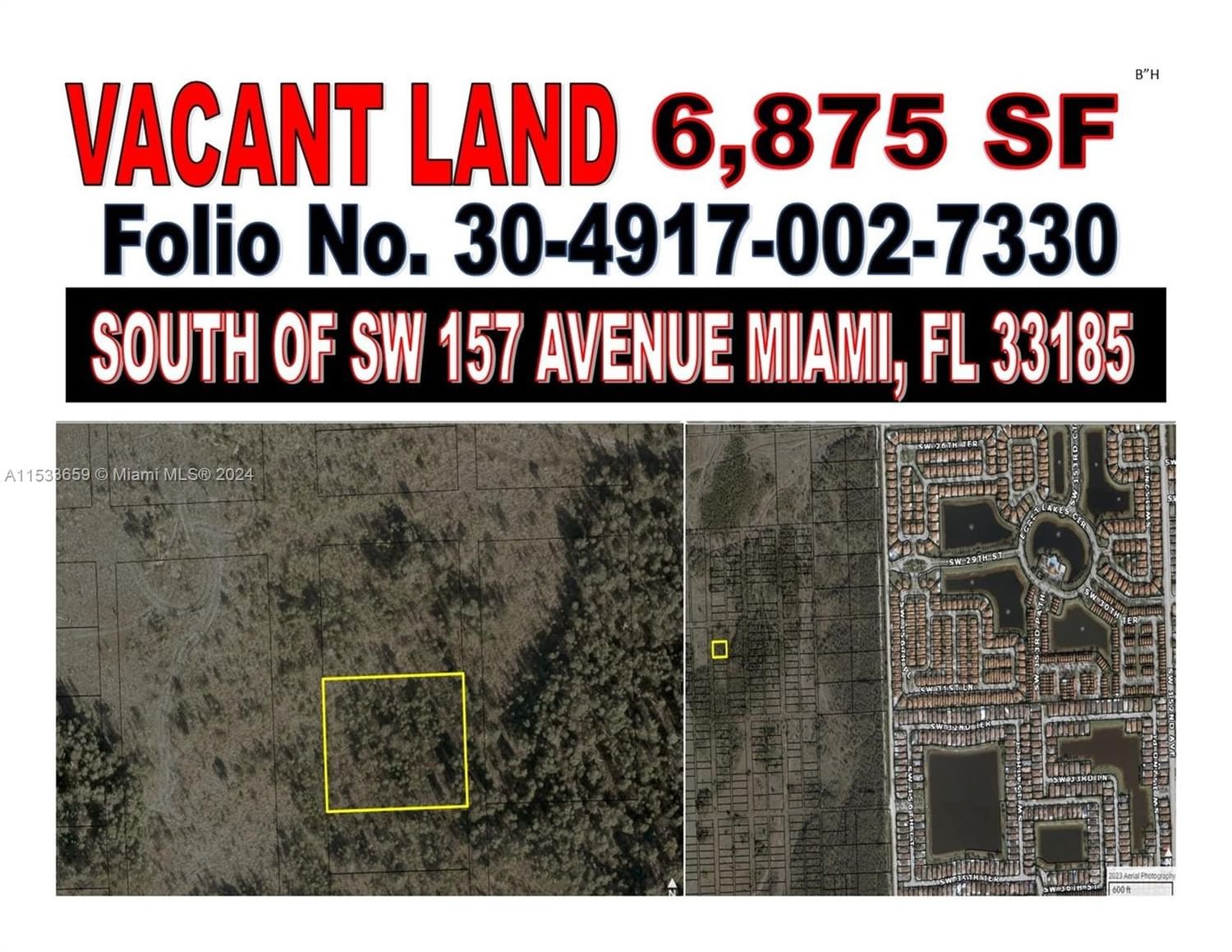 Real estate property located at SOUTH OF SW 157 AVENUE MIAMI, Miami-Dade County, ATHOL SUB, Miami, FL