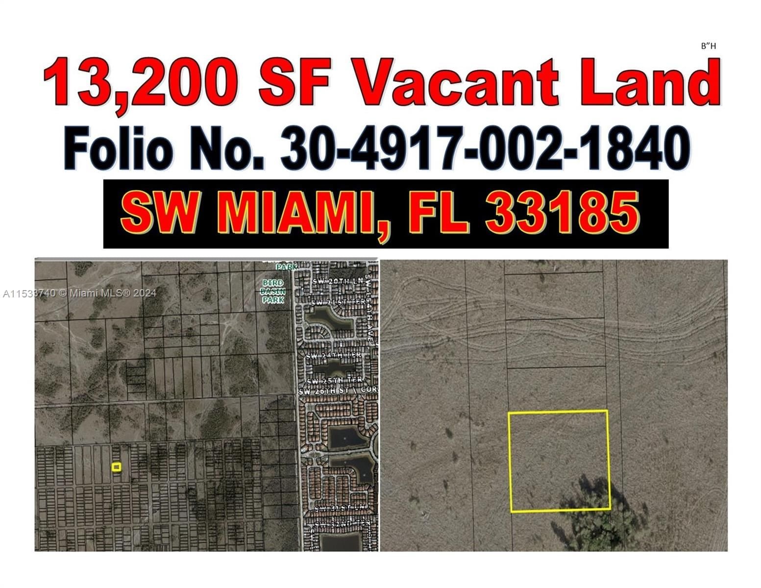 Real estate property located at VACANT LAND SOUTH OF SW 157 AVENUE MIAMI, Miami-Dade County, ATHOL SUB, Miami, FL