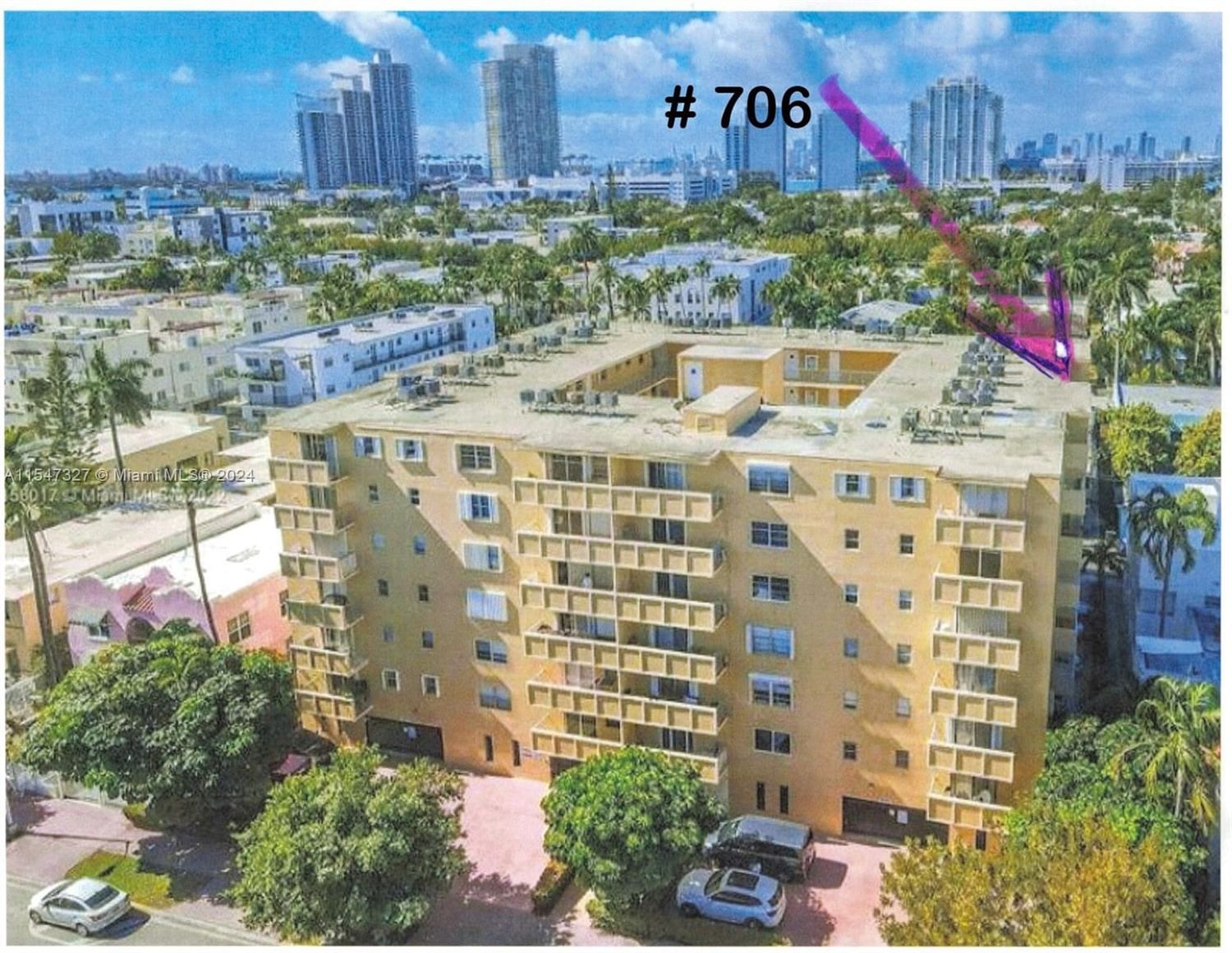 Real estate property located at 730 Pennsylvania Ave #706, Miami-Dade County, PENN TERRACE TOWERS CONDO, Miami Beach, FL