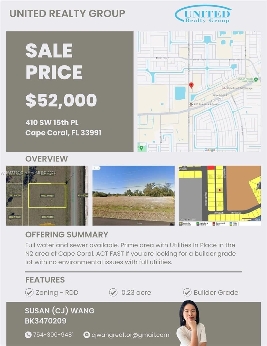 Real estate property located at 410 15th PL, Lee County, N/A, Cape Coral, FL
