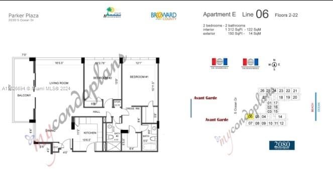 Real estate property located at 2030 Ocean Dr #1606, Broward, Parker Plaza Condo Estate, Hallandale Beach, FL
