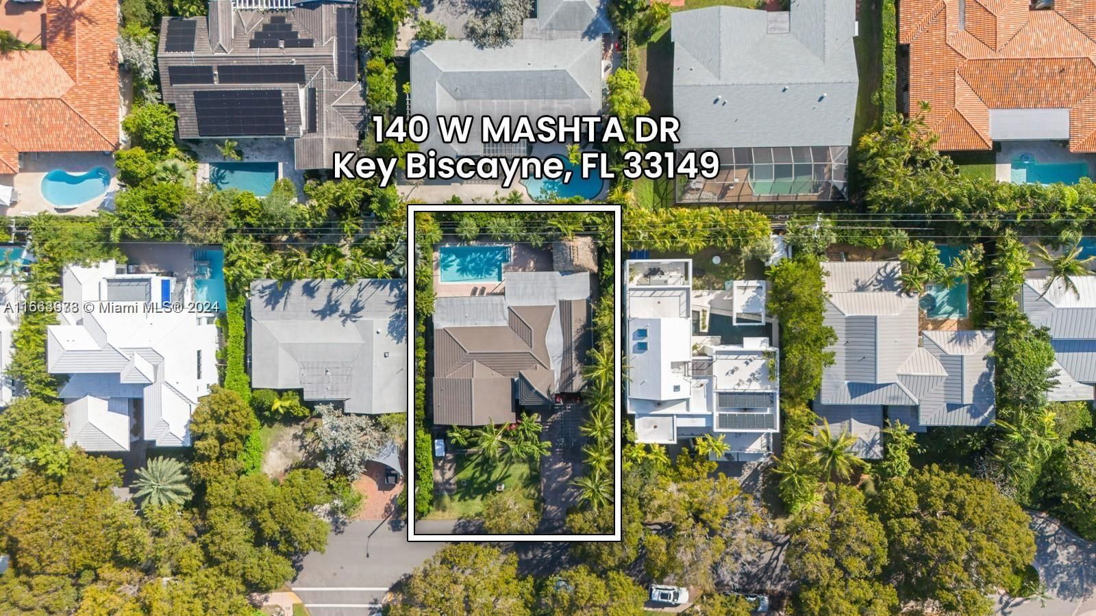 Real estate property located at 140 Mashta Dr, Miami-Dade, BISCAYNE KEY ESTATES, Key Biscayne, FL