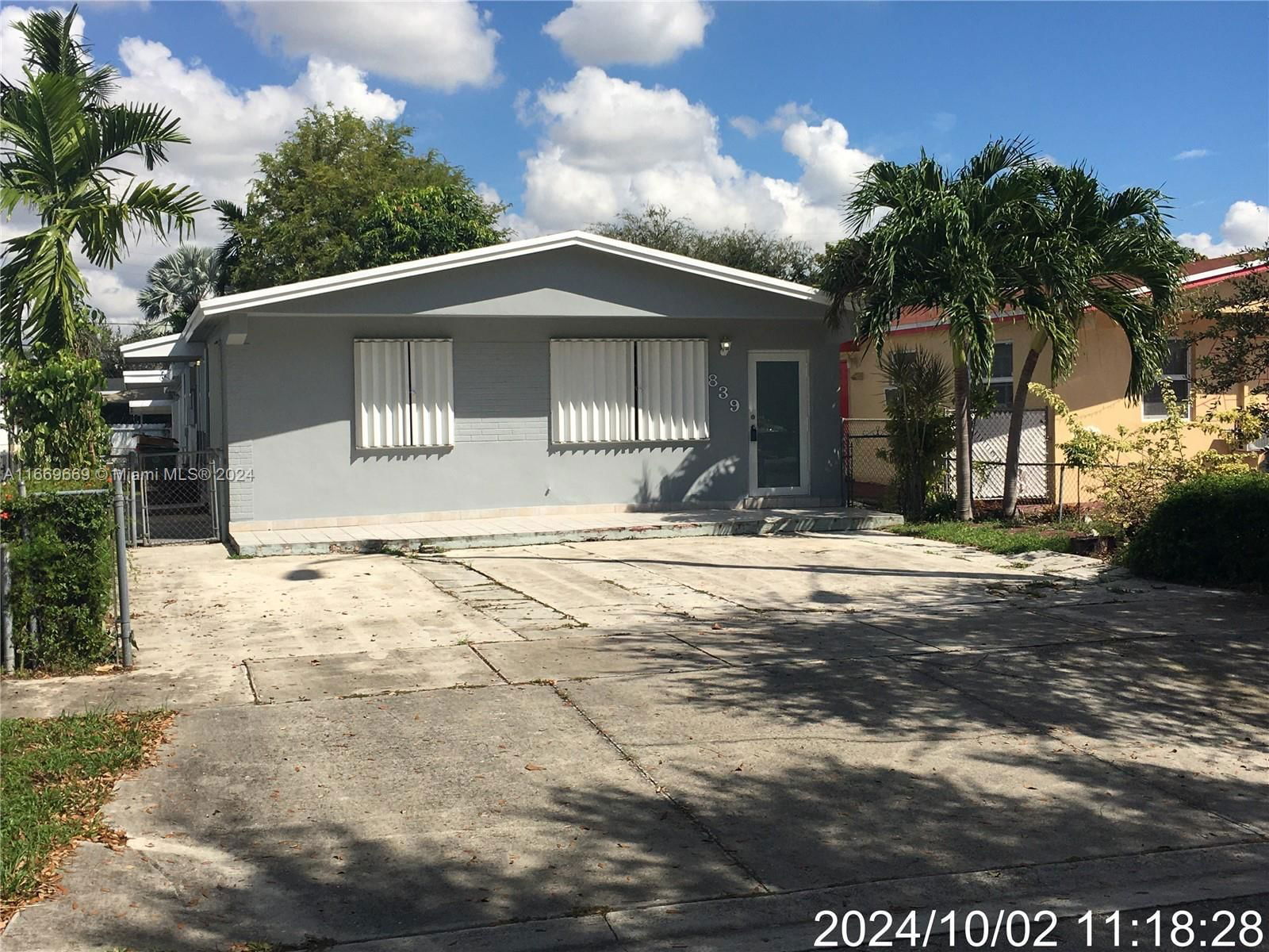 Real estate property located at 839 34th St, Miami-Dade, KRAFTLAWN, Hialeah, FL