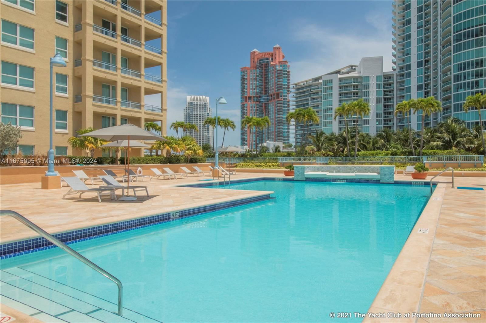 Real estate property located at 90 Alton Rd #2206, Miami-dade, Yacht Club At Portofino C, Miami Beach, FL