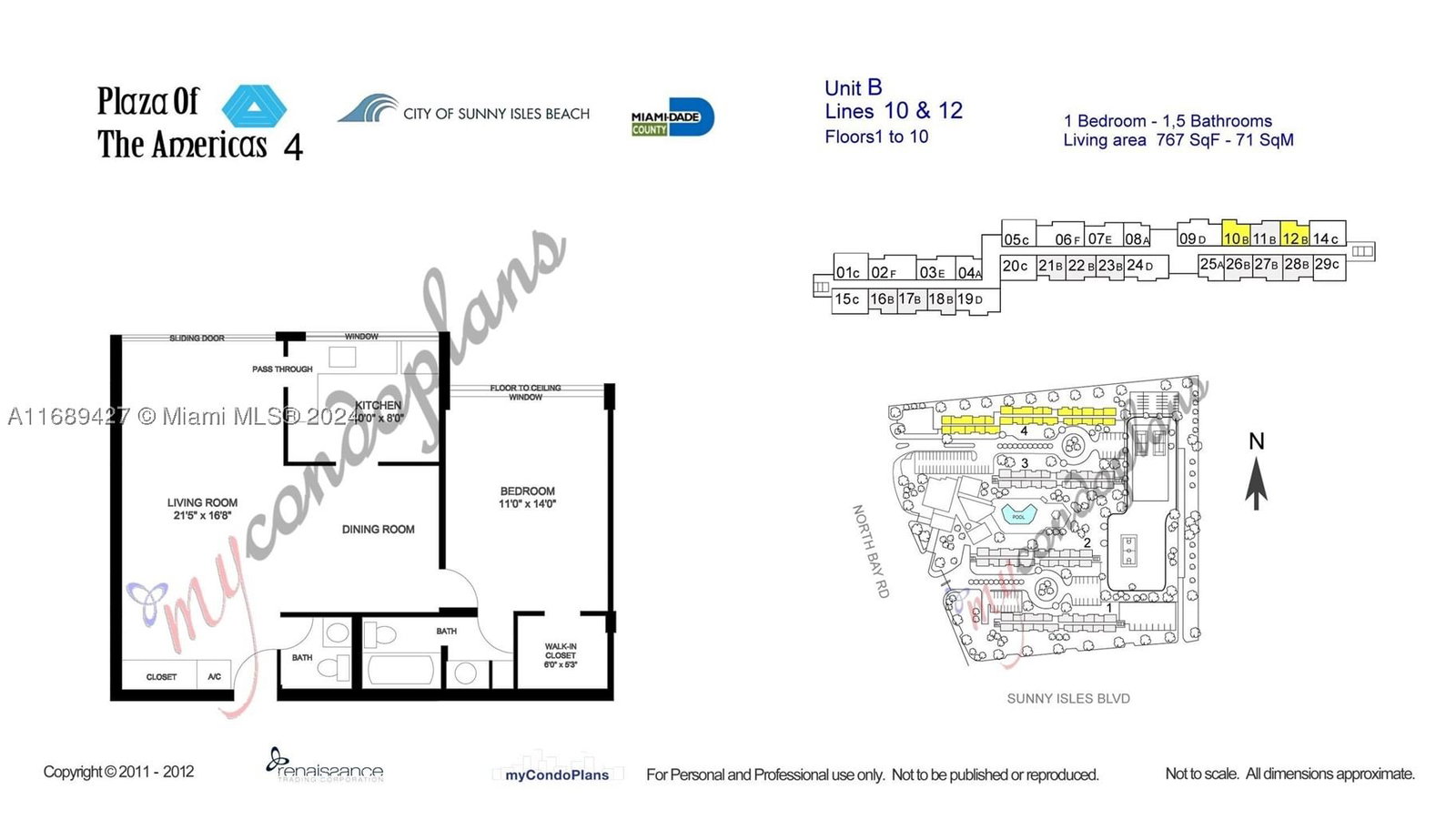 Real estate property located at 17021 Bay Rd #412-IV, Miami-dade, Plaza Of Americas Condo P, Sunny Isles Beach, FL