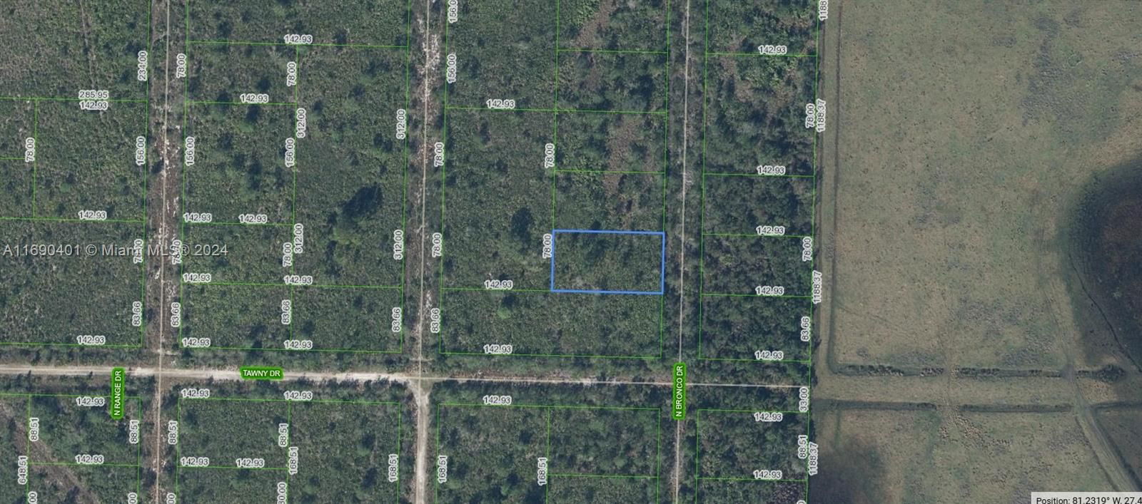 Real estate property located at 709 N Bronco Dr., Highlands, SEB RANCHETTES 1ST REPLAT, Lorida, FL